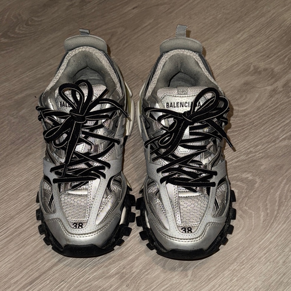 Balenciaga Women's Metallic Silver Sneakers